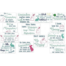 Stickserie - Sprüche Kaninchen